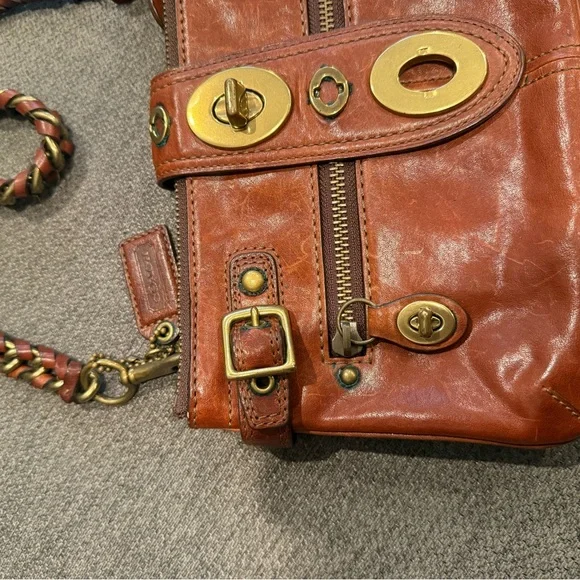 Coach Bridgit Brown Leather Shoulder Bag - Picture 3 of 9